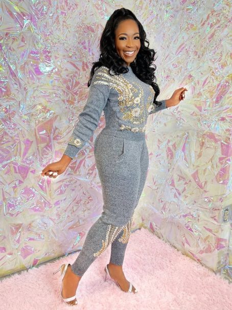 Knitted Tracksuit with Beads and Sequins embellishment Set - Image 2