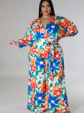 Classy mixed colour plus size Jumpsuit