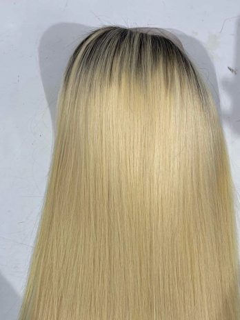 16” Blonde Ombre Straight Lace Closure Wig