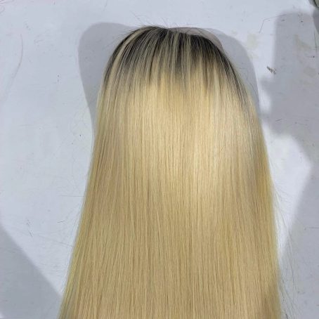 16” Blonde Ombre Straight Lace Closure Wig - Image 2