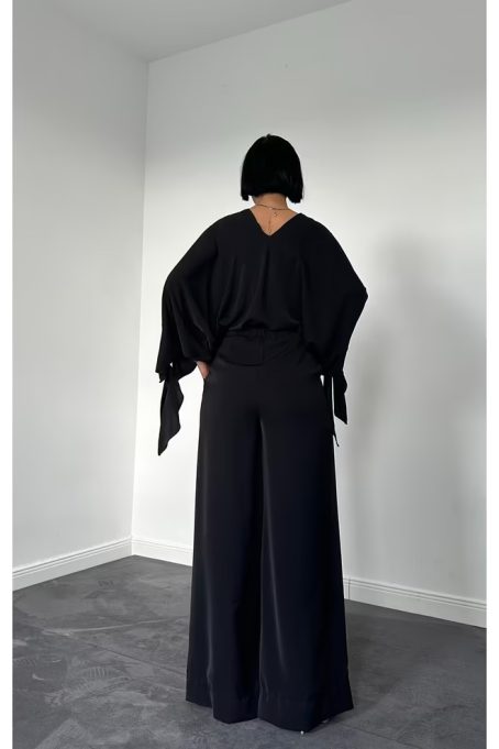 Black Double  Chiffon Suit - Image 2